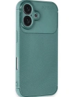 Newface iPhone 16 Plus Kılıf Auto Focus Karbon Kapak - Koyu Yeşil