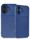 Newface iPhone 16 Plus Kılıf Auto Focus Karbon Kapak - Lacivert