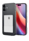 Newface iPhone 16 Plus Kılıf Kart Şeffaf Silikon - Şeffaf