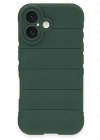 Newface iPhone 16 Plus Kılıf Optimum Silikon - Koyu Yeşil