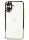 Newface iPhone 16 Plus Kılıf Razer Lensli Silikon - Gold