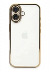 Newface iPhone 16 Plus Kılıf Razer Lensli Silikon - Gold