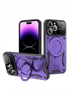 Newface iPhone 16 Pro Max Kılıf Joy Lens Standlı Kapak - Mor