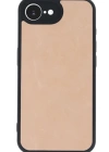 Newface iPhone 16E Kılıf Aras Deri Kapak - Pudra
