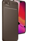 Newface iPhone 16E Kılıf Auto Focus Karbon Kapak - Kahverengi
