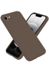 Newface iPhone 16E Kılıf First Silikon - Kahverengi
