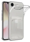 Newface iPhone 16E Kılıf Kart Şeffaf Silikon - Şeffaf