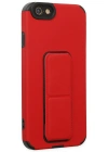 Newface iPhone 6 Kılıf Mega Standlı Silikon - Kırmızı