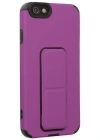 Newface iPhone 6 Kılıf Mega Standlı Silikon - Mor