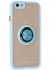 Newface iPhone 6 Kılıf Montreal Yüzüklü Silikon Kapak - Buz Mavi