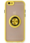 Newface iPhone 6 Kılıf Montreal Yüzüklü Silikon Kapak - Sarı