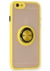 Newface iPhone 6 Kılıf Montreal Yüzüklü Silikon Kapak - Sarı