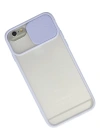 Newface iPhone 6 Kılıf Palm Buzlu Kamera Sürgülü Silikon - Lila