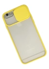 Newface iPhone 6 Kılıf Palm Buzlu Kamera Sürgülü Silikon - Sarı