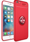 Newface iPhone 6 Kılıf Range Yüzüklü Silikon - Kırmızı