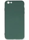Newface iPhone 6 Plus Kılıf Nano içi Kadife Silikon - Koyu Yeşil
