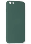 Newface iPhone 6 Plus Kılıf Nano içi Kadife Silikon - Koyu Yeşil