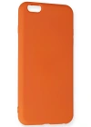 Newface iPhone 6 Plus Kılıf Nano içi Kadife Silikon - Turuncu