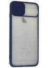 Newface iPhone 6 Plus Kılıf Palm Buzlu Kamera Sürgülü Silikon - Lacivert