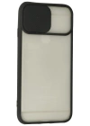 Newface iPhone 6 Plus Kılıf Palm Buzlu Kamera Sürgülü Silikon - Siyah