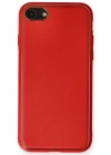 Newface iPhone 7 Kılıf Coco Deri Silikon Kapak - Kırmızı