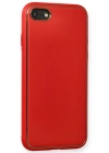 Newface iPhone 7 Kılıf Coco Deri Silikon Kapak - Kırmızı