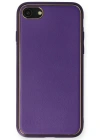 Newface iPhone 7 Kılıf Coco Deri Silikon Kapak - Mor