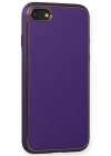 Newface iPhone 7 Kılıf Coco Deri Silikon Kapak - Mor