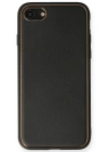 Newface iPhone 7 Kılıf Coco Deri Silikon Kapak - Siyah