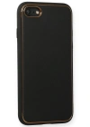 Newface iPhone 7 Kılıf Coco Deri Silikon Kapak - Siyah