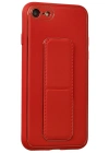 Newface iPhone 7 Kılıf Coco Deri Standlı Kapak - Kırmızı
