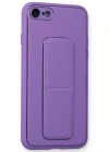 Newface iPhone 7 Kılıf Coco Deri Standlı Kapak - Koyu Lila