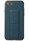 Newface iPhone 7 Kılıf Coco Deri Standlı Kapak - Mavi