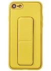 Newface iPhone 7 Kılıf Coco Deri Standlı Kapak - Sarı