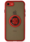 Newface iPhone 7 Kılıf Montreal Yüzüklü Silikon Kapak - Kırmızı