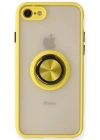 Newface iPhone 7 Kılıf Montreal Yüzüklü Silikon Kapak - Sarı