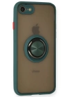 Newface iPhone 7 Kılıf Montreal Yüzüklü Silikon Kapak - Yeşil