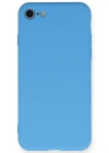 Newface iPhone 7 Kılıf Nano içi Kadife Silikon - Mavi