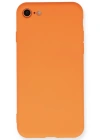 Newface iPhone 7 Kılıf Nano içi Kadife Silikon - Turuncu