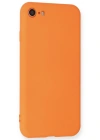 Newface iPhone 7 Kılıf Nano içi Kadife Silikon - Turuncu