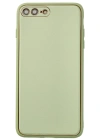 Newface iPhone 7 Plus Kılıf Coco Deri Silikon Kapak - Açık Yeşil