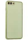 Newface iPhone 7 Plus Kılıf Coco Deri Silikon Kapak - Açık Yeşil