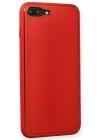 Newface iPhone 7 Plus Kılıf Coco Deri Silikon Kapak - Kırmızı