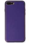 Newface iPhone 7 Plus Kılıf Coco Deri Silikon Kapak - Mor