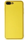 Newface iPhone 7 Plus Kılıf Coco Deri Silikon Kapak - Sarı