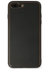 Newface iPhone 7 Plus Kılıf Coco Deri Silikon Kapak - Siyah