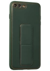 Newface iPhone 7 Plus Kılıf Coco Deri Standlı Kapak - Yeşil