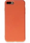 Newface iPhone 7 Plus Kılıf Nano içi Kadife Silikon - Turuncu