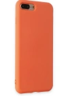 Newface iPhone 7 Plus Kılıf Nano içi Kadife Silikon - Turuncu