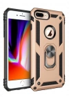 Newface iPhone 7 Plus Kılıf Sofya Yüzüklü Silikon Kapak - Gold